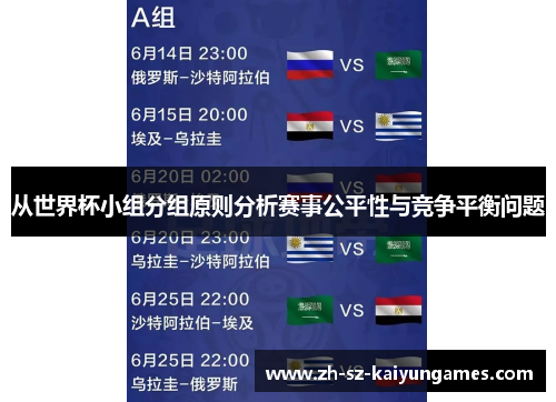 从世界杯小组分组原则分析赛事公平性与竞争平衡问题